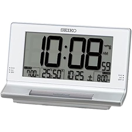 Seiko Clock Alarm Clock Table Clock Digital Radio Wave Silver Metallic 102 x 175 x 81mm SQ322S