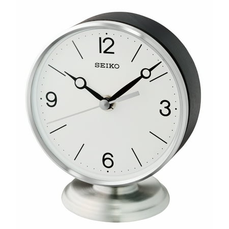 Seiko Hutton Desk & Table Clock, Silver, Quartz, Analog, QXG150SLH