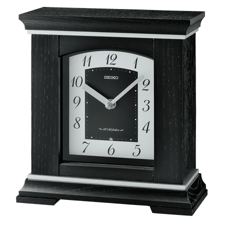 Seiko Poiret Mantel Clock, Black, Analog, QXW249KLH