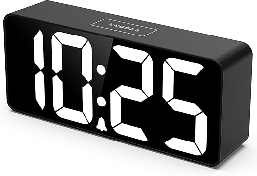 Senior Friendly Digital Alarm Clock, 7.5 Inches Large Display, Easy to Ues, Fully Range Brightness, Adjustable Volume, Convenient USB Charging Port for Bedside