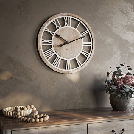 Seraphine Distressed Farmhouse Wooden Wall Clock