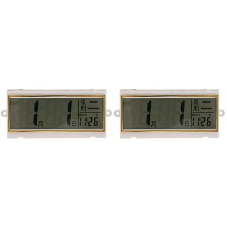 Set of 2 Digital Clock Wall with Temperature Calendar Daylight Saving Time Plastic