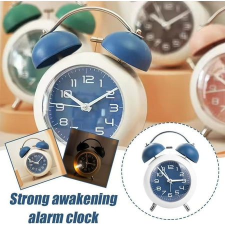 Sharp Twin Bell Alarm Clock, Loud Alarm Great For Heavy Sleepers - Stylish Matte Fi[3982]