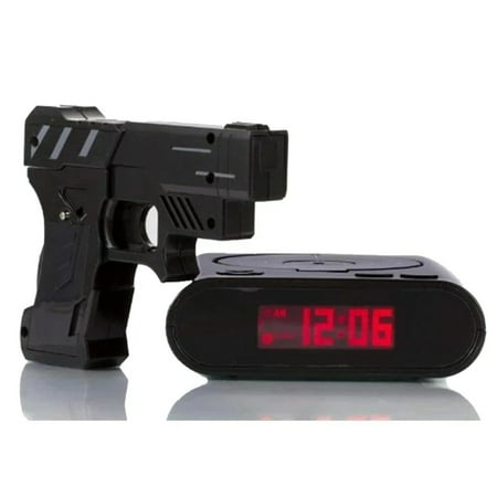 SHENZHHONGFUKJ Electronic Gadget Table Desk Clock: Laser Shooting Alarm Clock with Target and Digital Display Nixie Clock for Gaming and Snooze Target Practice