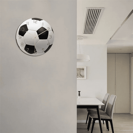 SHENZHHONGFUKJ Sporty 3D Vision Football Pattern Wall Clock for Boys Bedroom Decor | Stylish Acrylic Silent Pointer Sport Ball Watch