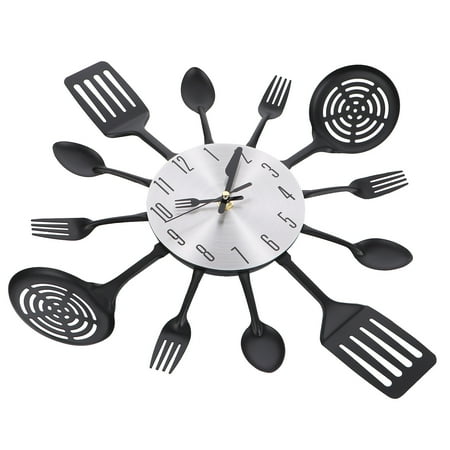 Silent Clock Wall Flatware Home Rustic Decorative Clocks Cutlery Decorate Office