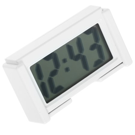 Silent Desktop Clock Simple Mini Time Stick on Car Small Digital Truck Dashboard Tiny Nightstand