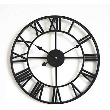 Silent Large Skeleton Wall Clock Black Home Decor Clocks (60CM)