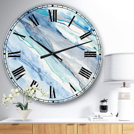 Silver Spring II' Modern Lake House Oversized Wall Clock 23 in. Wide x 23 in. high