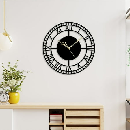 Simplest Roman Design Metal Wall Clock Elegant Modern Roman Metal Wall Clock For Living Room Bed Room Drawing Room