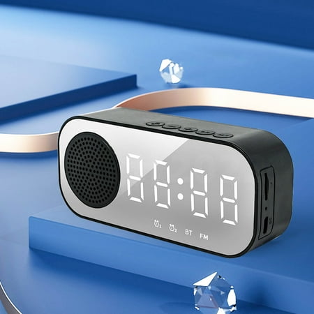 Skegnu Digital Alarm Clock Alarm Clock Bluetooth Speaker High Power Portable Column For PC Computer Speakers Subwoofer Box Music Center FM Alarm Clocks for Adults