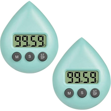 SLGHLSAHG 2Pcs Green Shower Timer for Kids Adults, Digital Shower Clock with Timer, Waterproof Timer with Alarm and Suction Cup, Energy Saver Home Kitchen Timer Bathroom Clock Timers A54492