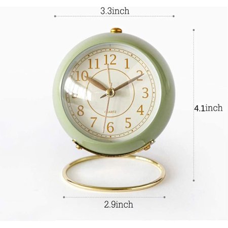 Small Table Clocks Vintage Decorative Desk Clocks Non-Ticking Tabletop Alarm Clock [2424]