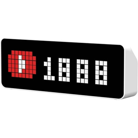 Smart Pixel Clock - Social Media Counter - Digital Alarm Clock with Weather - Awtrix Simulator - Retro Pixel Art Scoreboard Pomodoro Clock Bedside Gaming Room & Office Decor