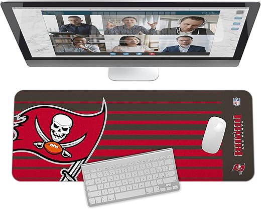 SOAR NFL Unisex Multifunctional Desk Mat for Desktop, (31.5"x12") - Ultra Soft Fabric with Non-Slip Rubber Backer - Water Resistant & Durable Nylon Stitching - Officially Licensed NFL, Desk Pad