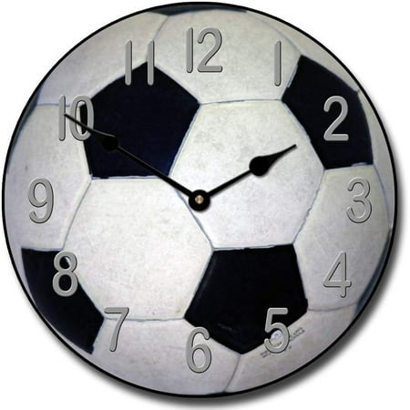 Soccer Wall Clock | Beautiful Color, Silent Mechanism, Made in USA