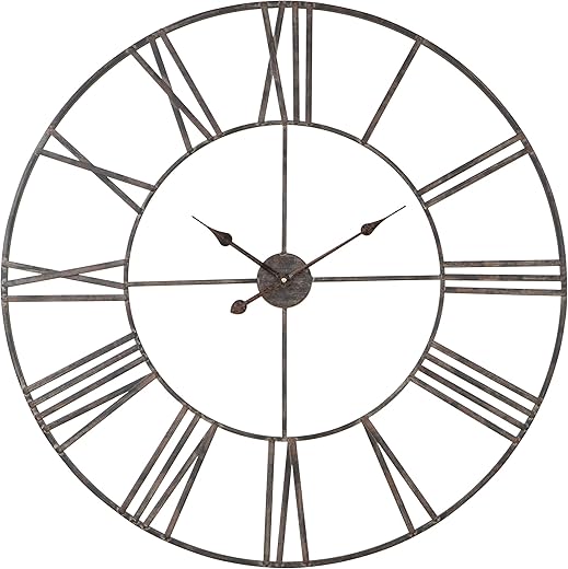 Solange Round Metal Wall Clock - 36" Gray