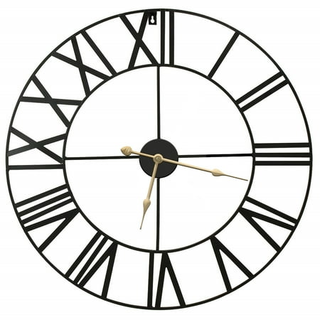 Sorbus Wall Clock, 24” Round Oversized Centurian Roman Numeral Style Home Décor Analog Metal Clock