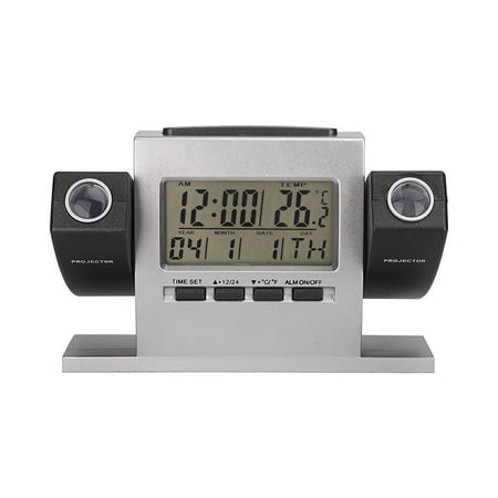 SSZMDLB Clearance Home Double Projection Electronic Clock Double Rotation Can Project Temperature Time Alarm Clock