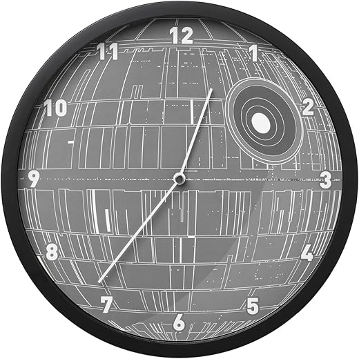 Star Wars Glow in The Dark Wall Clock - Death Star Lighting Decoration - Includes Wall Decals