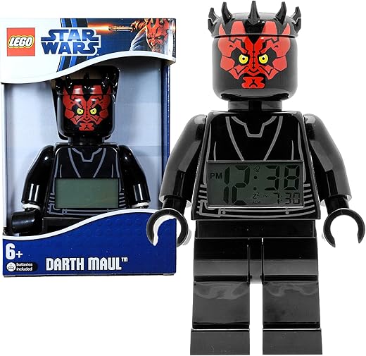 Star Wars Lego Year 2012 Movie Series 8 Inch Tall Figure Alarm Clock Set# 9005596 - Darth Maul with Moving Arms and Legs Plus Backlight Display