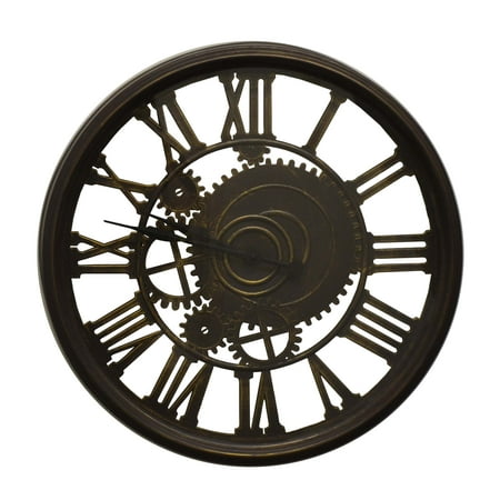 Steampunk Style Skeleton Wall Clock with Roman Numerals