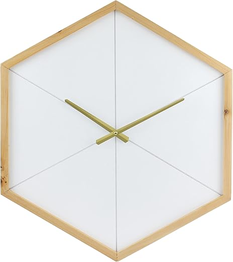 Stonebriar Modern 23" Blond Wood Hexagon Silent Movement Wall Clock