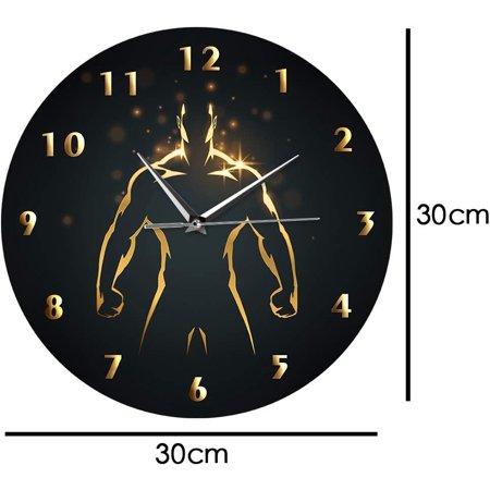 Strength Training Time Clock Sport Art Gym Non Ticking Wall Clock Fitness B