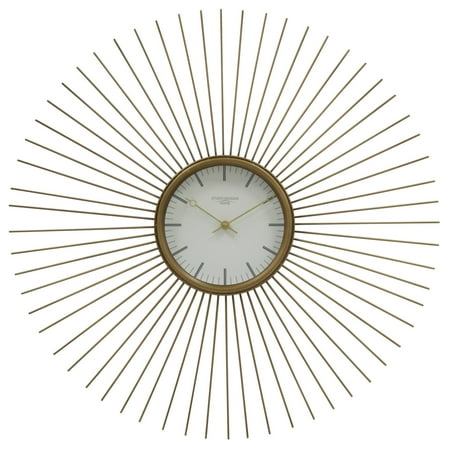 Studio Designs Home Modern 30 Starburst Gold Metal Roman Numerals Wall Clock