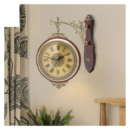 ‎StudyliDouble Sided 12 Wall Clock Antique Railway Station Wall Decor Gift Home