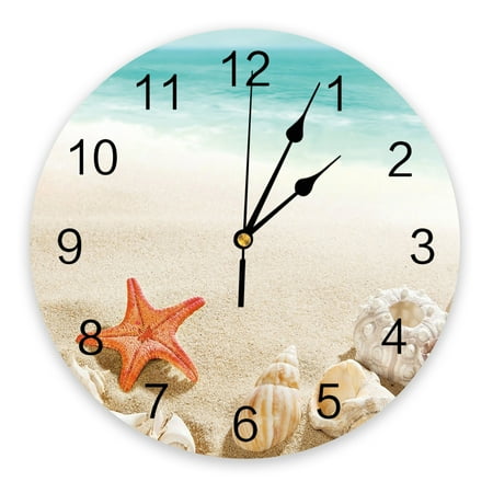 Summer Beach Star Shell Bedroom Wall Clock Large Modern Kitchen Dinning Round Wall Clocks Living Room Watch Home r