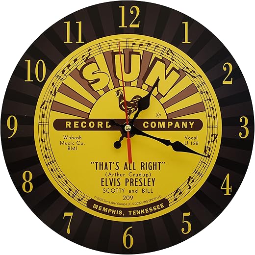 Sun Records Elvis Presley Clock All Right - Mid-South Products