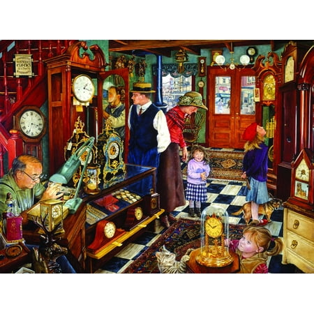 SUNSOUT INC - The Clock Shop - 1000 pc Jigsaw Puzzle by Artist: Susan Brabeau - Finished Size 20 x 27 - MPN# 44652