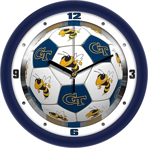 SunTime Georgia Tech Yellow Jackets Soccer Wall Clock