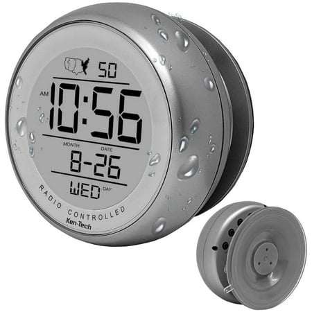 T-4660 Water Resistant Suction Cup Atomic Clock