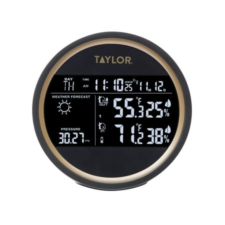 Taylor Round Digital Weather Forecaster in Black