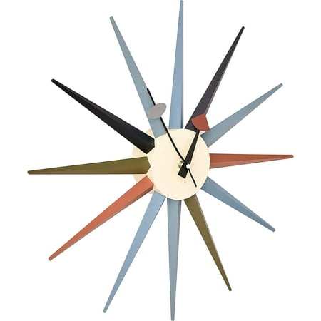 Telechron Classic Wooden Sunburst Clock, Multi