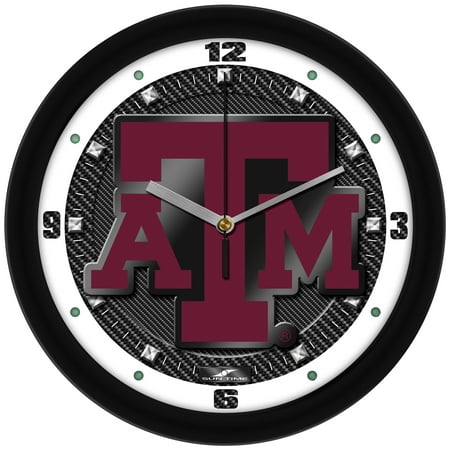 Texas A&M Aggies 11.5'' Suntime Premium Glass Face Carbon Fiber Wall Clock