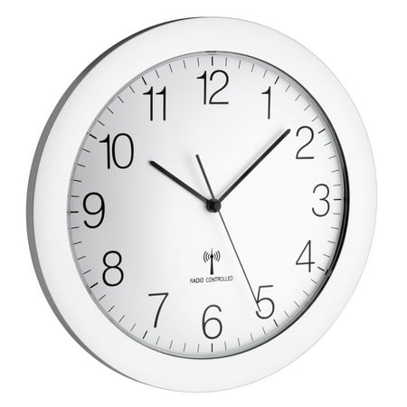 TFA 60.3512.02 Radio-Controlled Wall Clock Silver