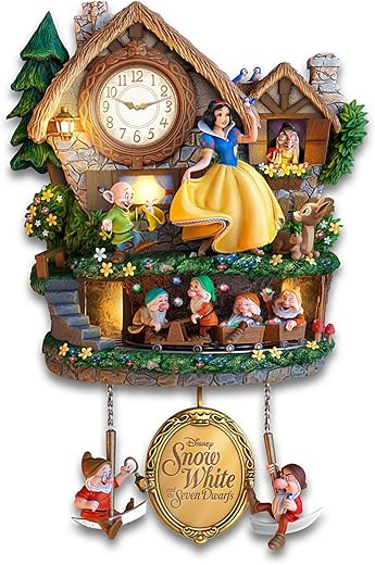 The Bradford Exchange Disney Snow White Hidden Treasure Illuminated Cuckoo Clock