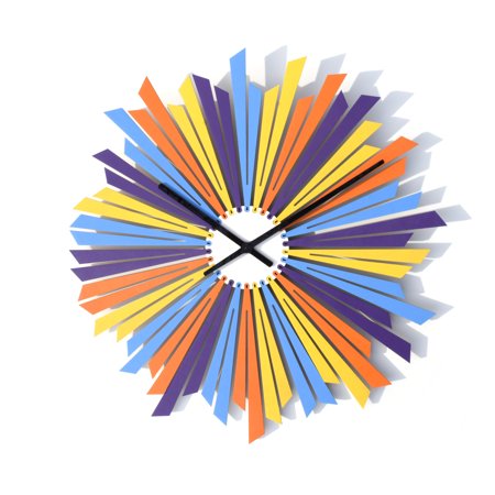 The Comet - 16 in Multicolor Wooden Wall Clock with Sunburst Look