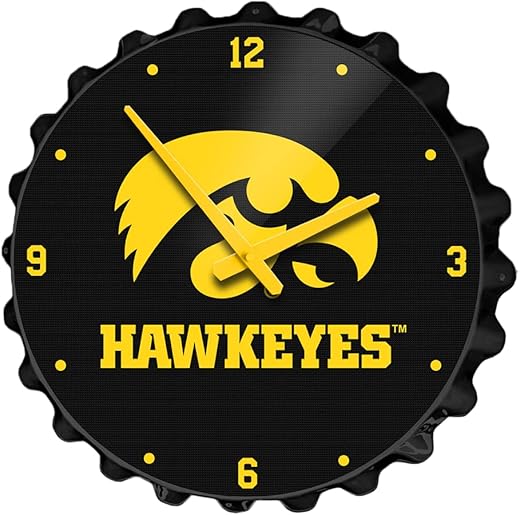 The Fan-Brand NCAA - Bottle Cap Wall Clock - Sports Team Bar Sign Décor - Home, Dorm, Garage, Office, Fan Cave