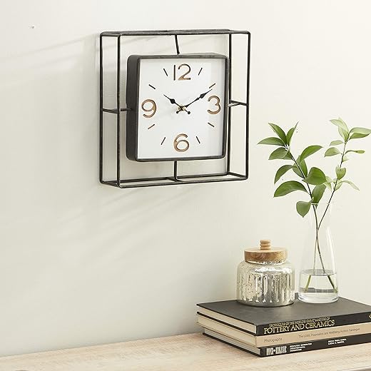 The Novogratz Metal Wall Clock, 12 x 3 x 12, Black