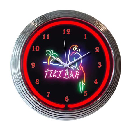 Tiki bar neon clock