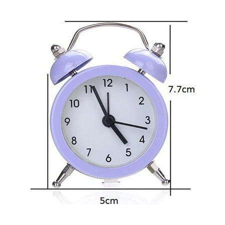 Time Clocks For Employees Small Business Retro Decor Square Clocks For Walls Twin Bell Silent Alloy Stainless Metal Alarm Clock