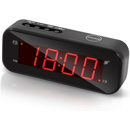 Timegyro Small Digital Battery Operated Clock,LED Desk Clock Battery Powered only Cordless Alarm Clock with Snooze Brightness Adjustable 12/24 Mode Easy Setting for Bedroom,Shelf,Travel