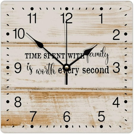 Time Spent With Family Is Worth Every Second Pvc Clock Family Prayer Large Wall Clock 10In Battery Operated Funny Numeral Clocks For Living Room Bedroom Office Kitchen Decor