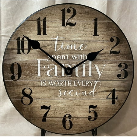 Time spent with Family Wall Clock | Beautiful Color, Silent Mechanism, Made in USA