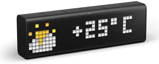 TIME Wi-Fi Clock for Smart Home - Social Media Counter - Cinema Lightbox - Digital Alarm Clock with Weather - Retro Pixel Art Bluetooth Speaker with 37x8 LED Display