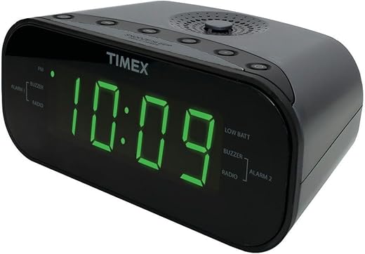 Timex Audio AM/FM Dual Alarm Clock Radio with Digital Tuning (Gunmetal Gray)